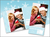 Snowflake Design 4x8 and 5x7 PSD Holiday Greeting Card Templates