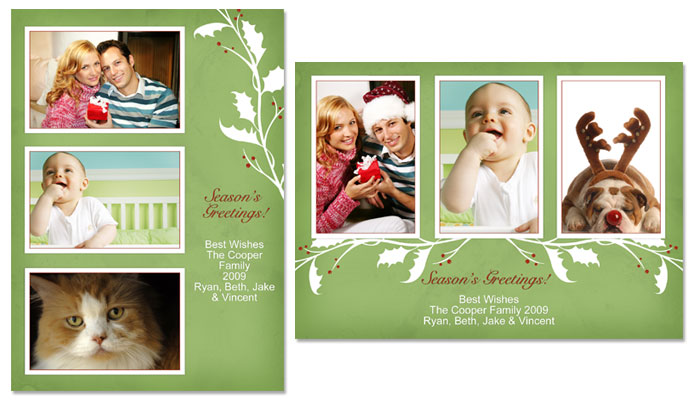 Seasons Greetings 5x7 Greeting Card Template - 53E014