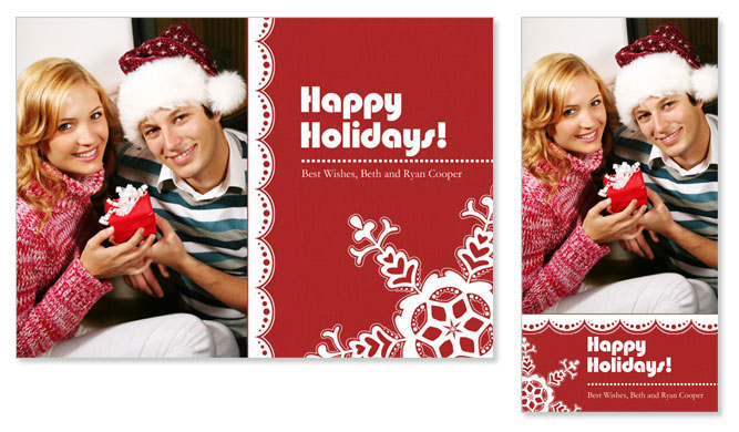4x8 and 5x7 PSD Holiday Greeting Card Template