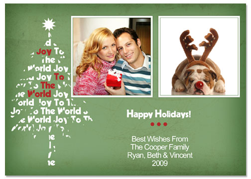 Joy To The World 5x7 Greeting Card Template - 52E011-S